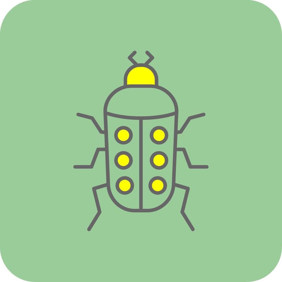 insecto lleno amarillo icono vector