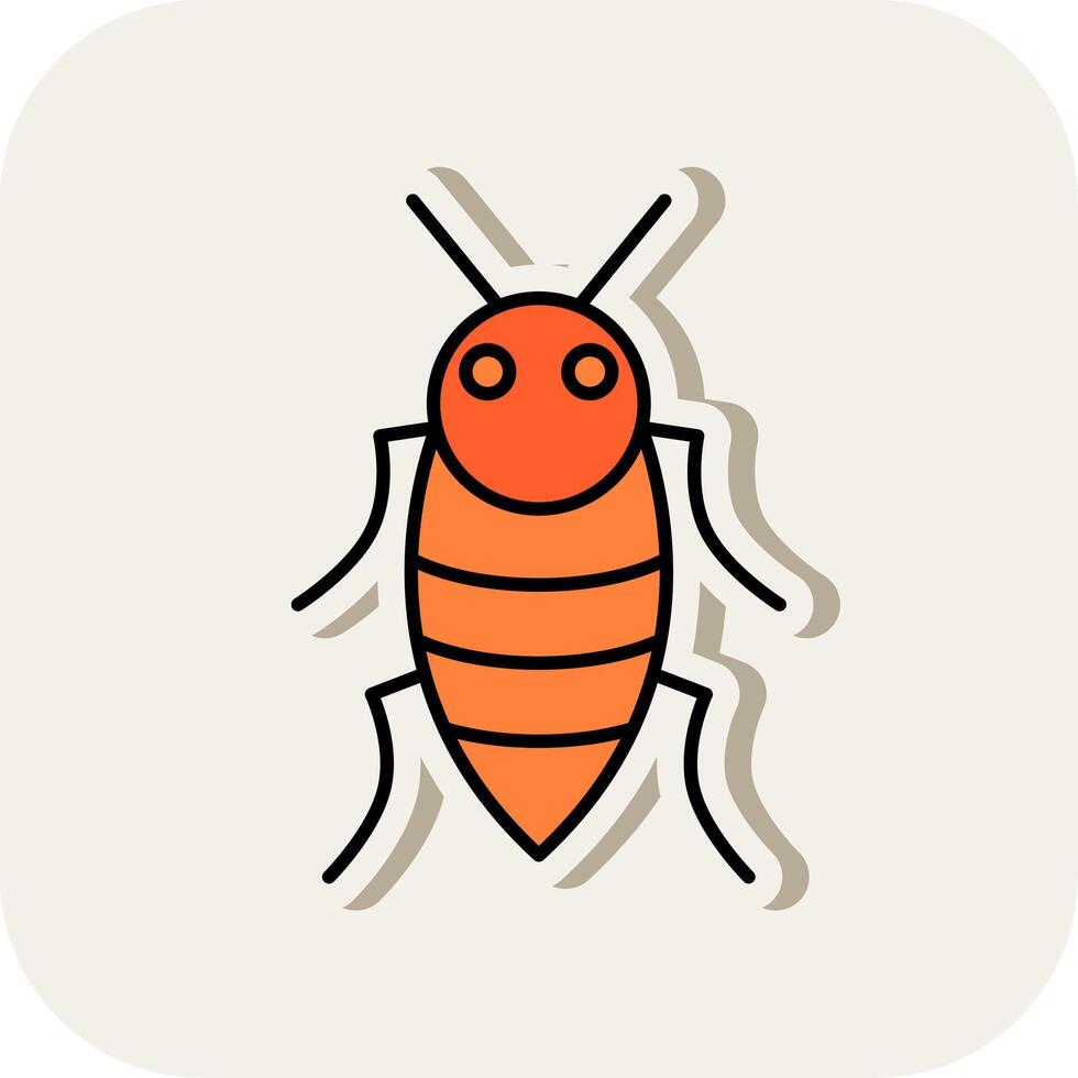Insect Line Filled White Shadow Icon vector