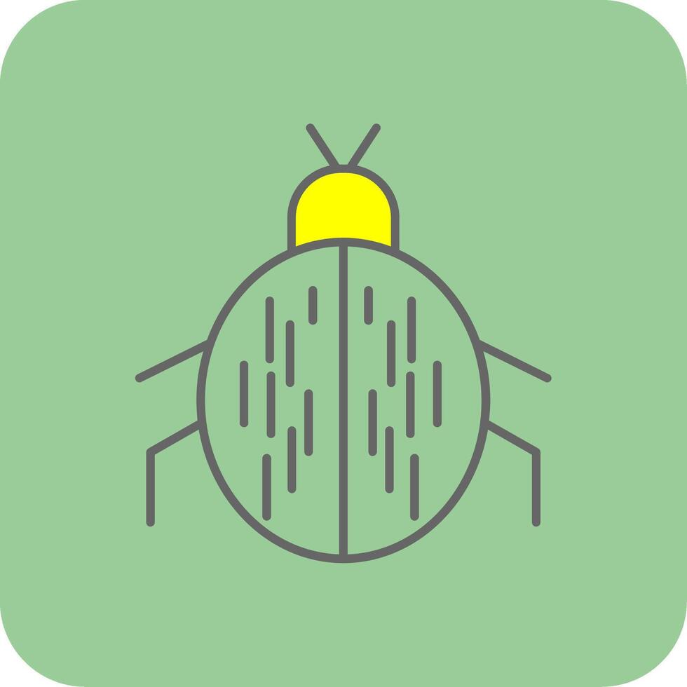 escarabajo lleno amarillo icono vector