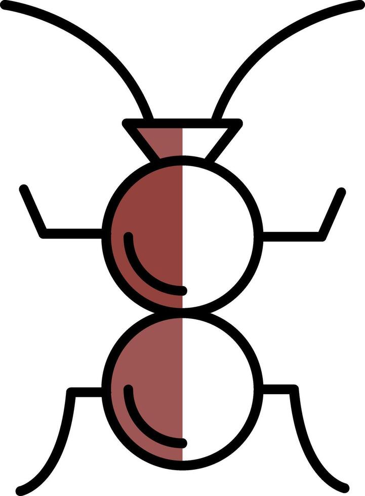 Formicidae Filled Half Cut Icon vector