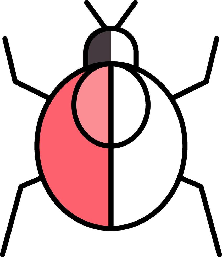 Cockroach Filled Half Cut Icon vector