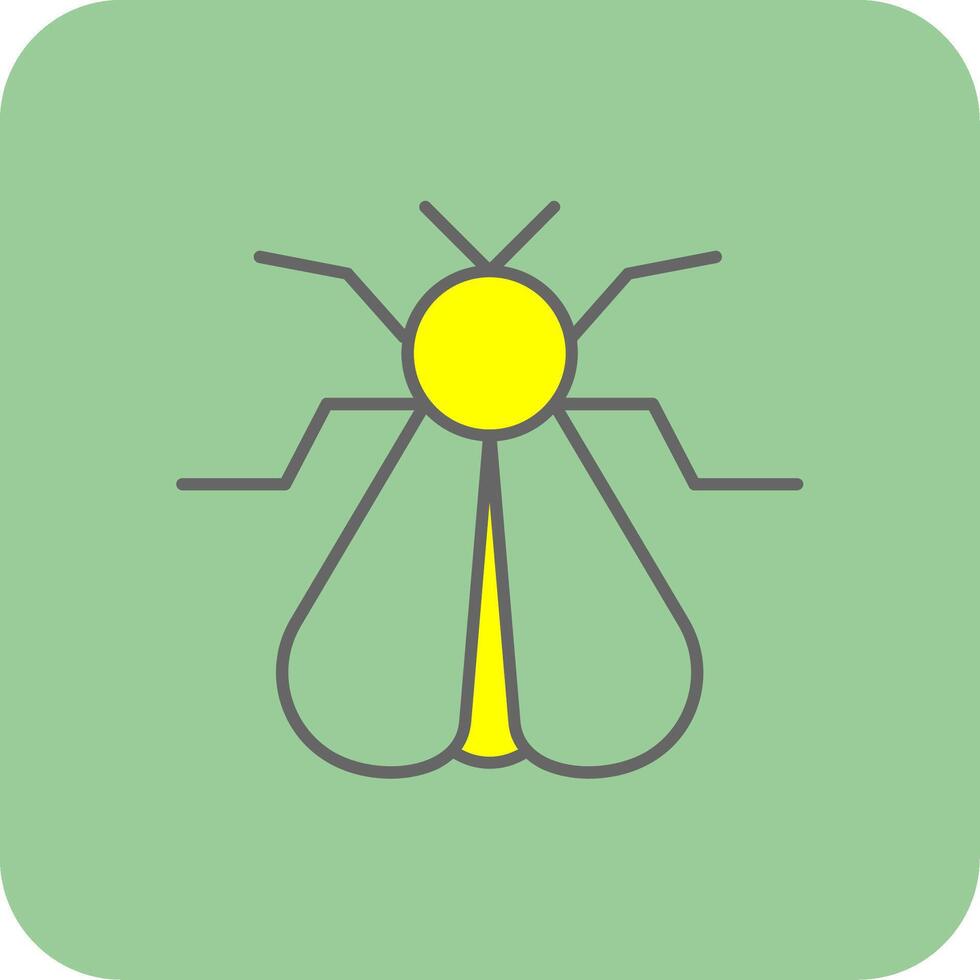 Moth Filled Yellow Icon vector