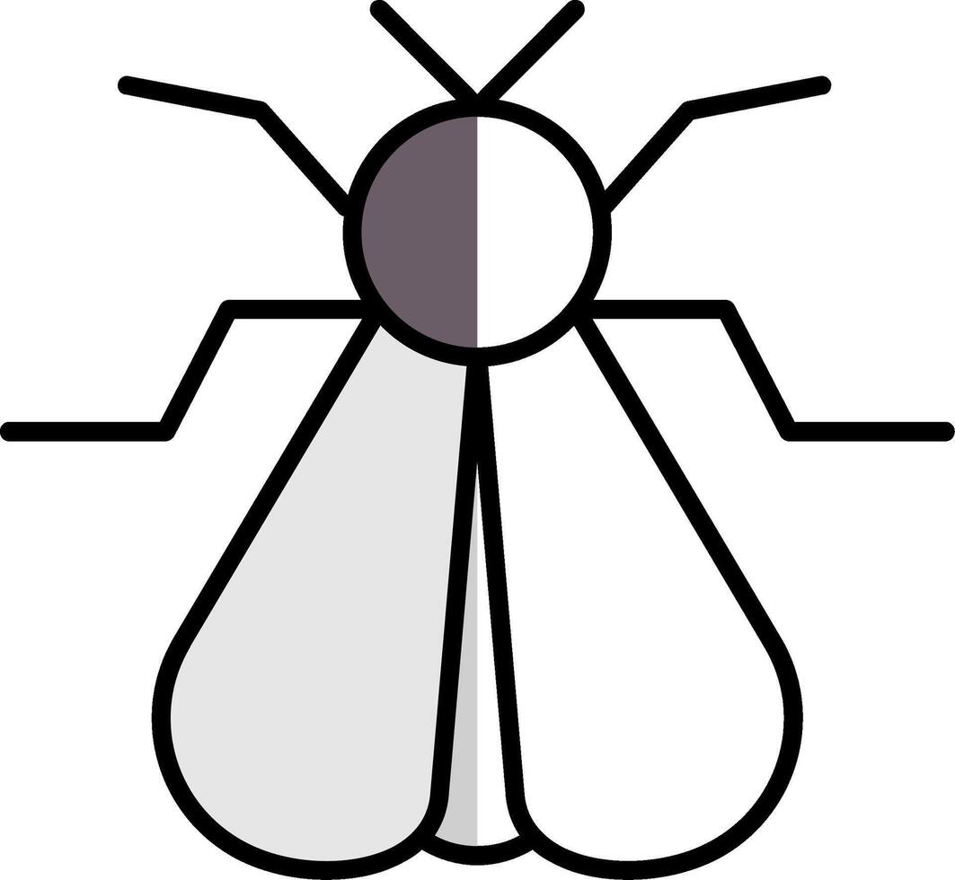 Moth Filled Half Cut Icon vector