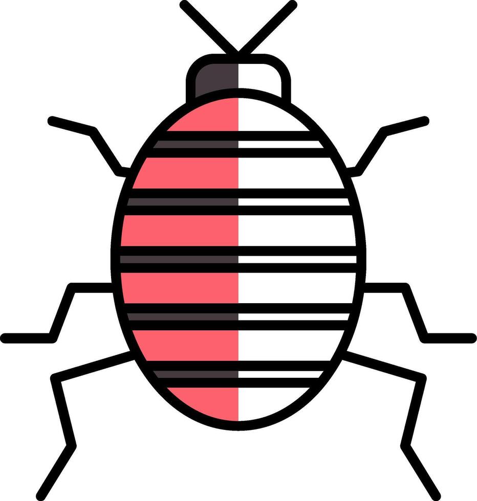 Bug Filled Half Cut Icon vector