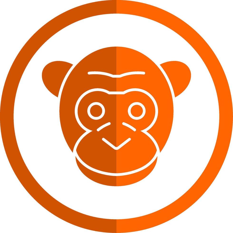 Gorilla Glyph Orange Circle Icon vector