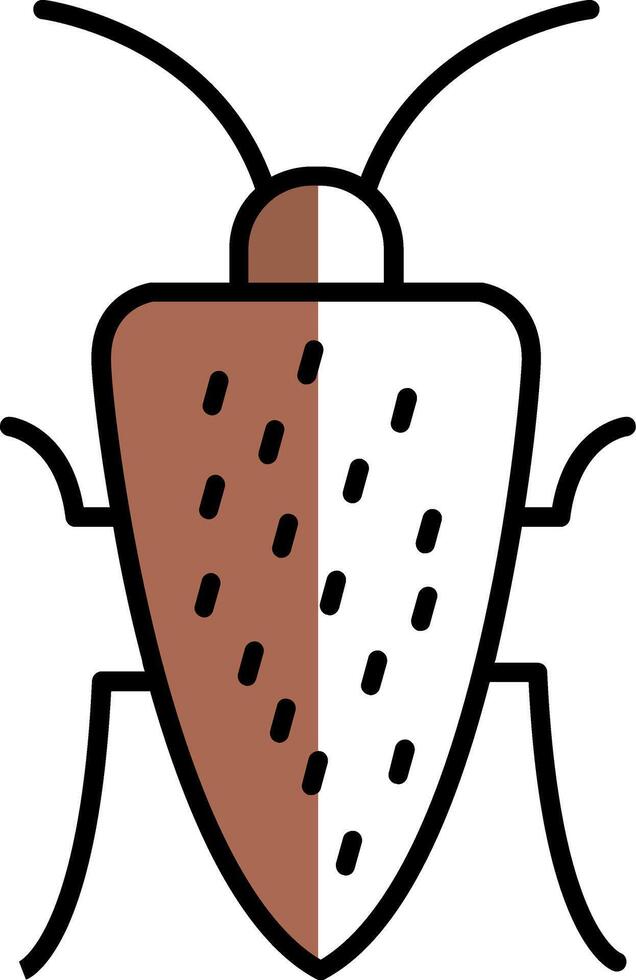 Cockroach Filled Half Cut Icon vector