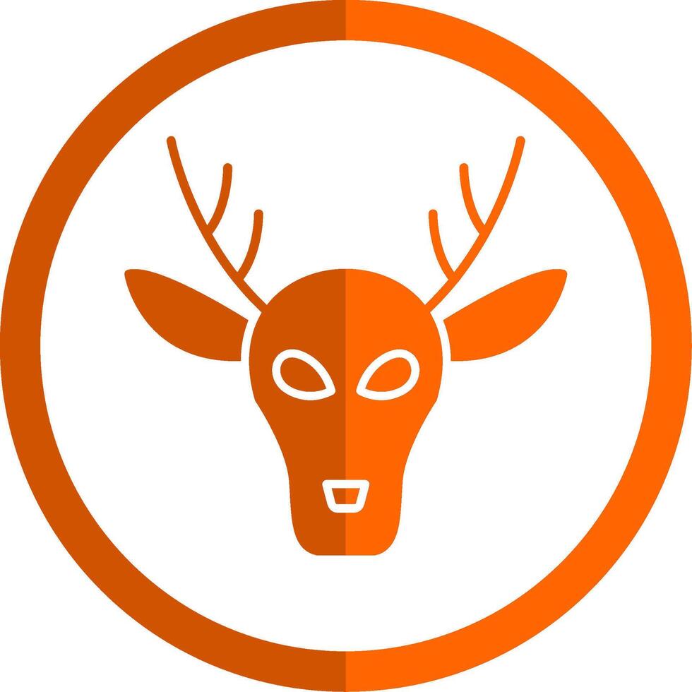 Deer Glyph Orange Circle Icon vector