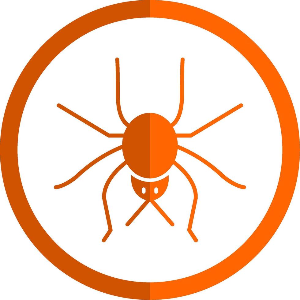 Spider Glyph Orange Circle Icon vector