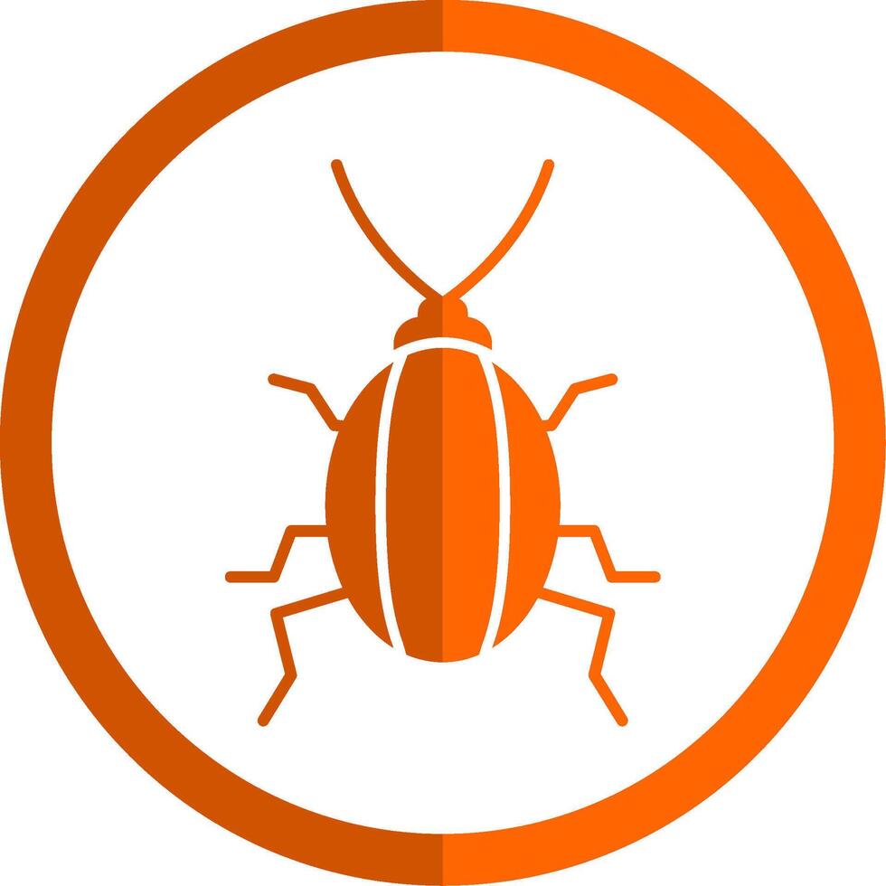 Cockroach Glyph Orange Circle Icon vector