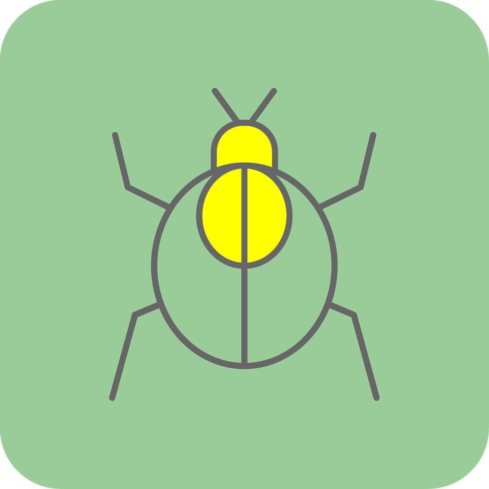 cucaracha lleno amarillo icono vector