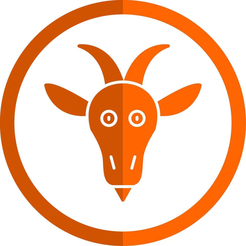 Goat Glyph Orange Circle Icon vector