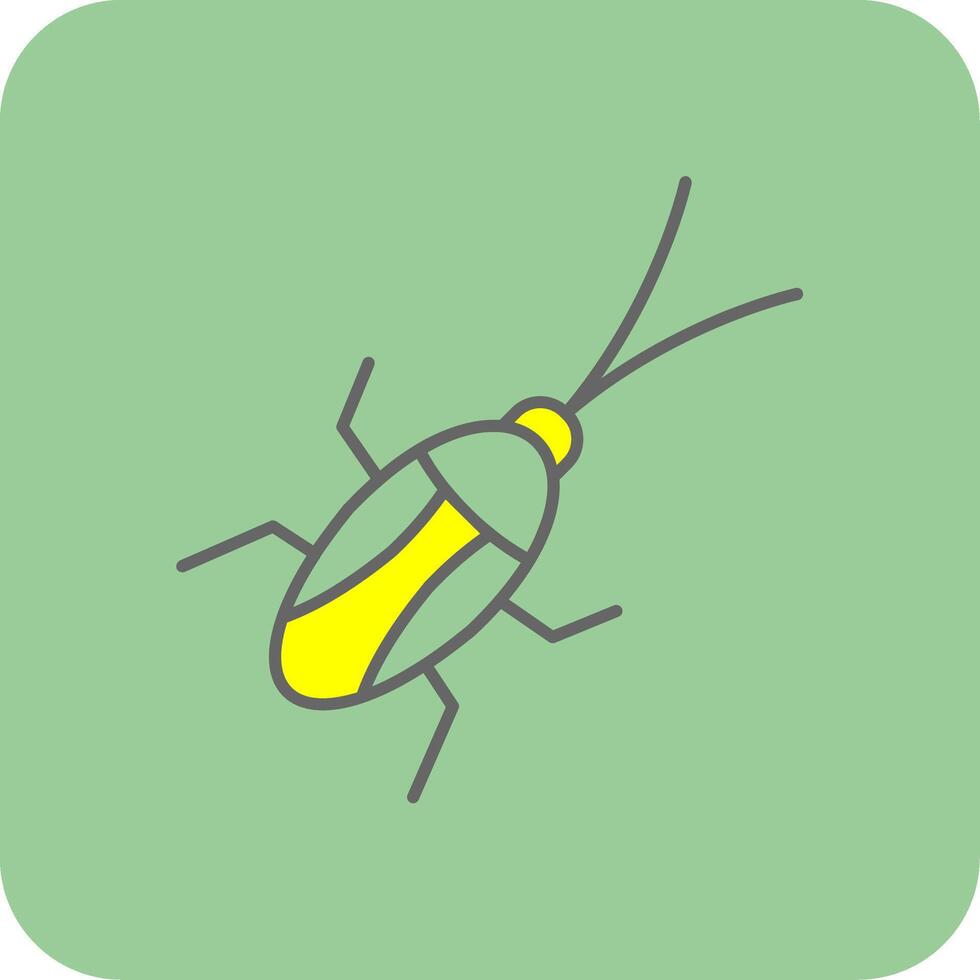 cucaracha lleno amarillo icono vector