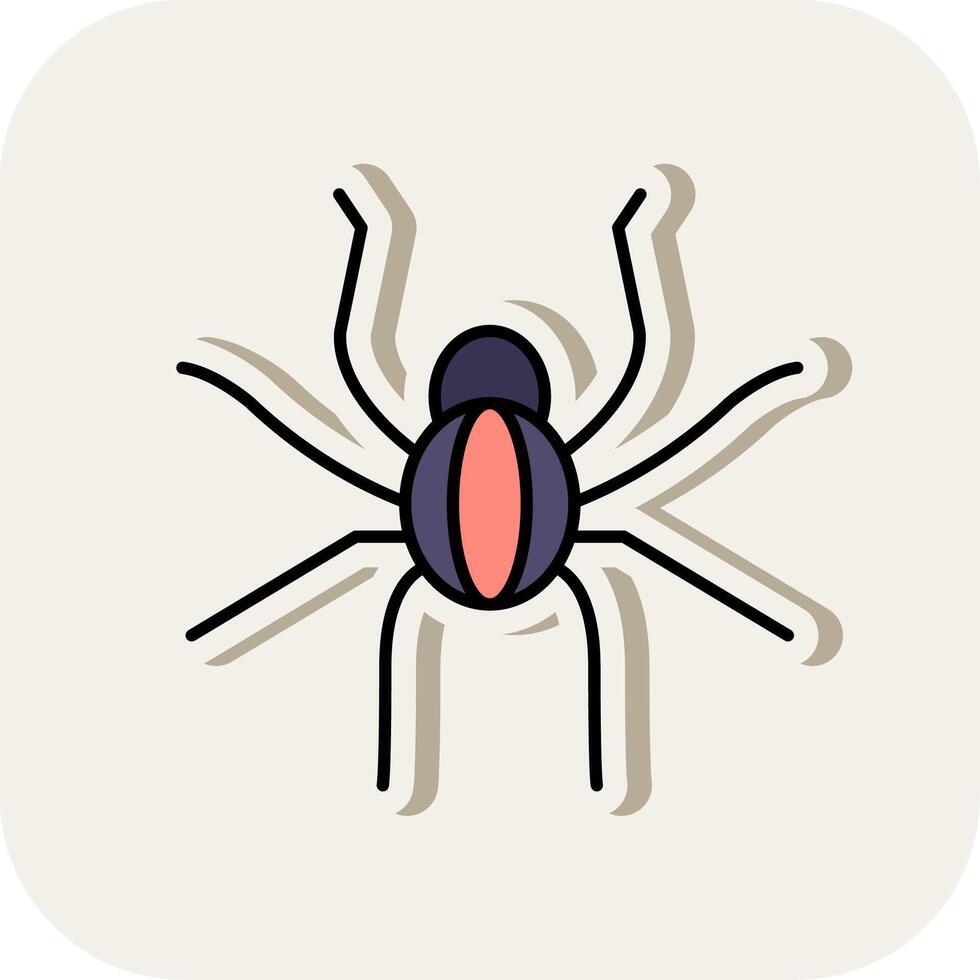 Spider Line Filled White Shadow Icon vector