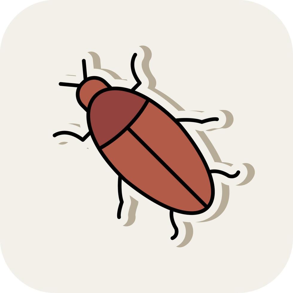 Cockroach Line Filled White Shadow Icon vector