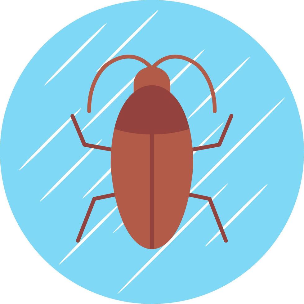 cucaracha plano azul circulo icono vector