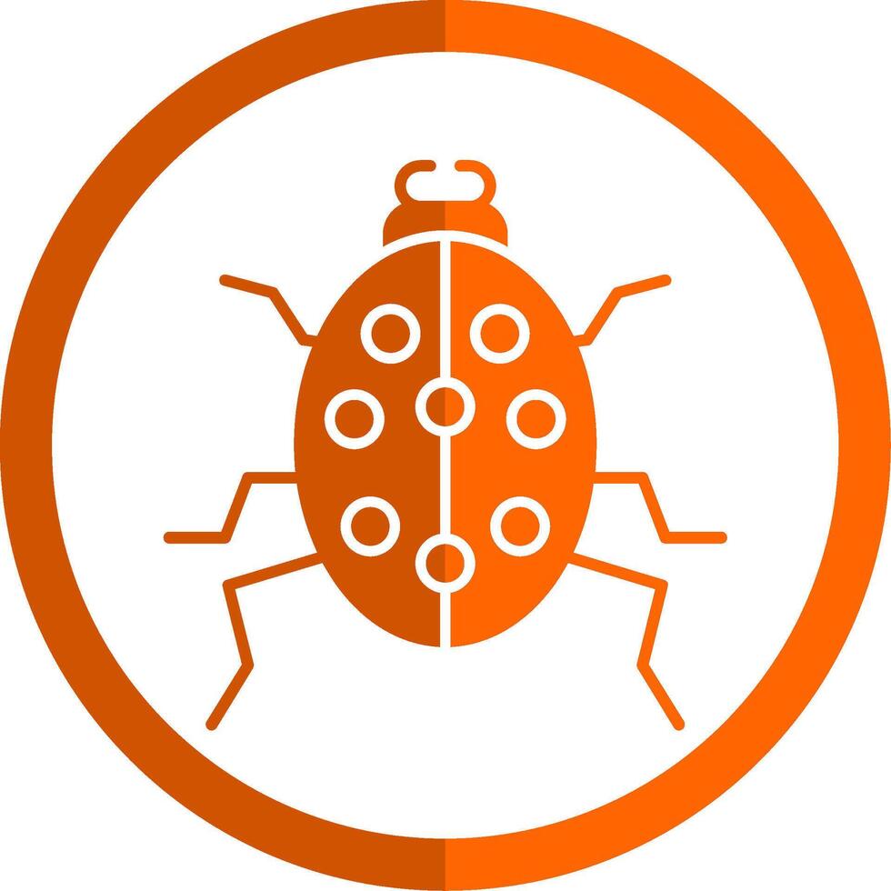 Beetle Glyph Orange Circle Icon vector
