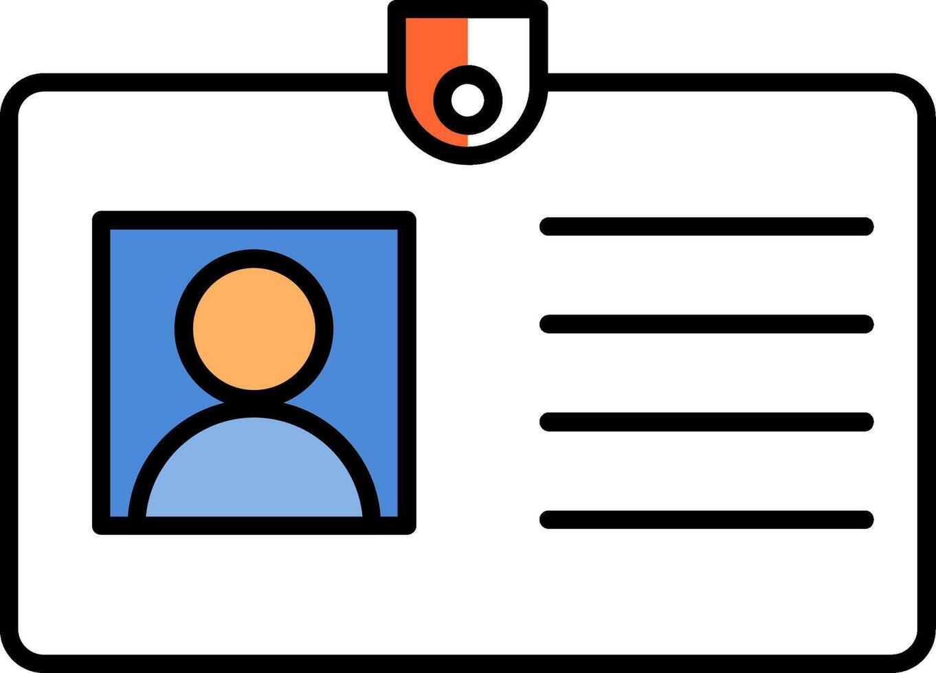 Id Card Filled Half Cut Icon vector