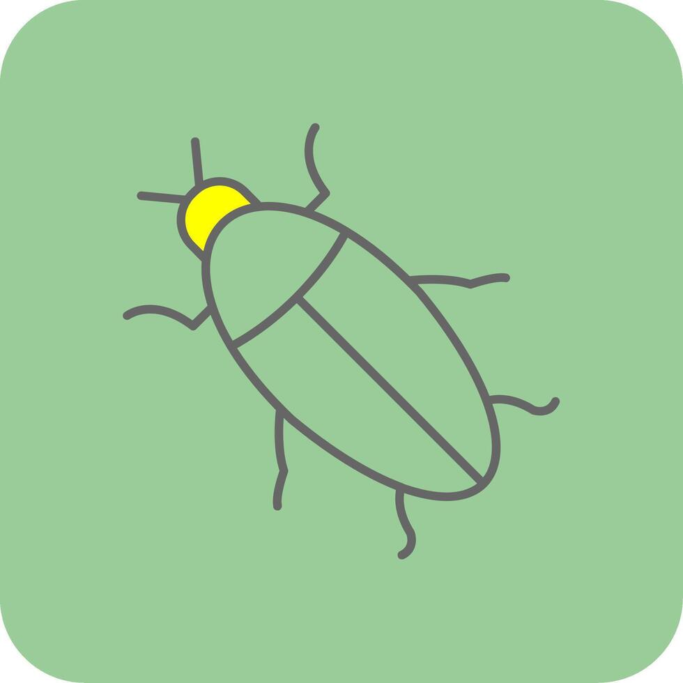 cucaracha lleno amarillo icono vector