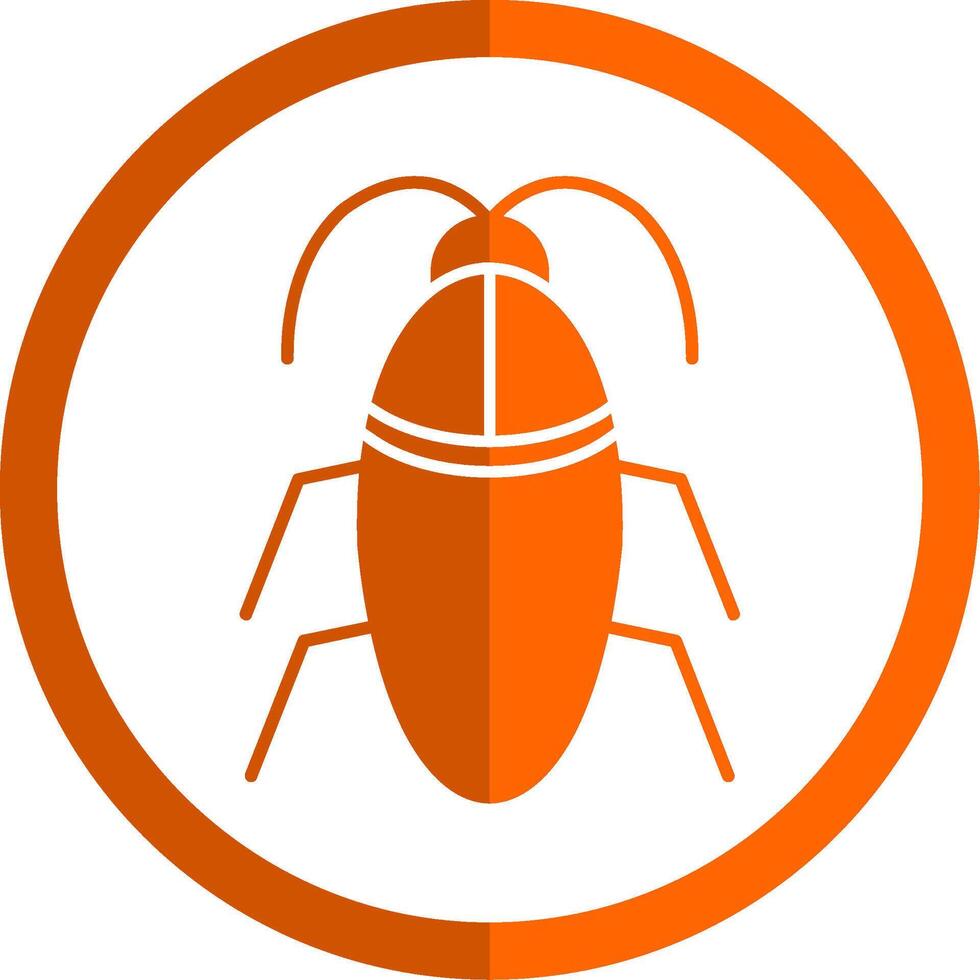 cucaracha glifo naranja circulo icono vector