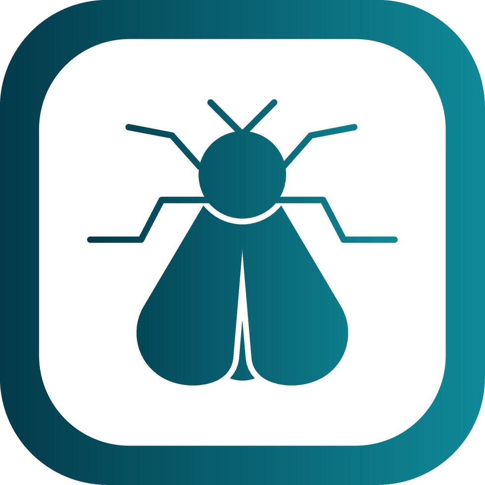 Moth Glyph Gradient Round Corner Icon vector
