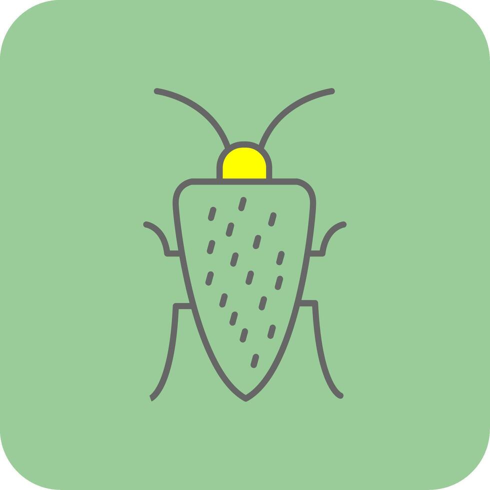 cucaracha lleno amarillo icono vector