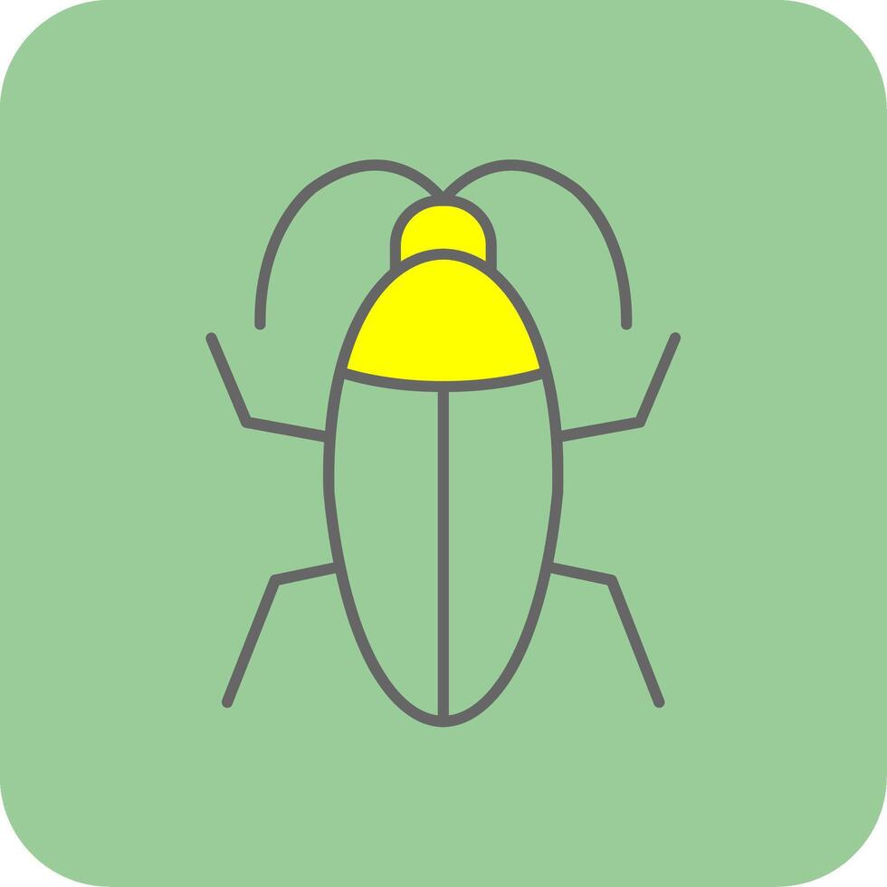 Cockroach Filled Yellow Icon vector