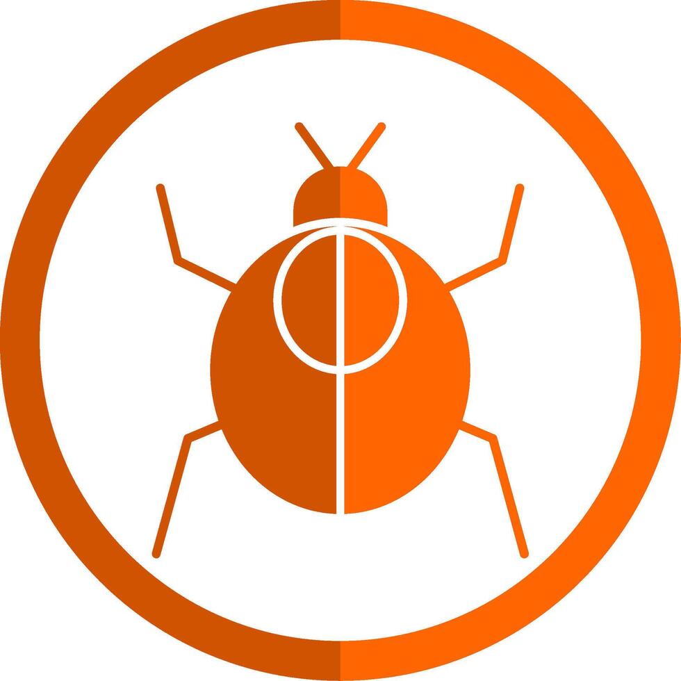 cucaracha glifo naranja circulo icono vector