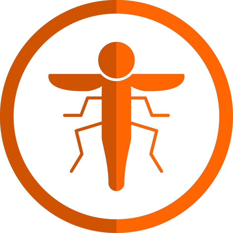 Insect Glyph Orange Circle Icon vector