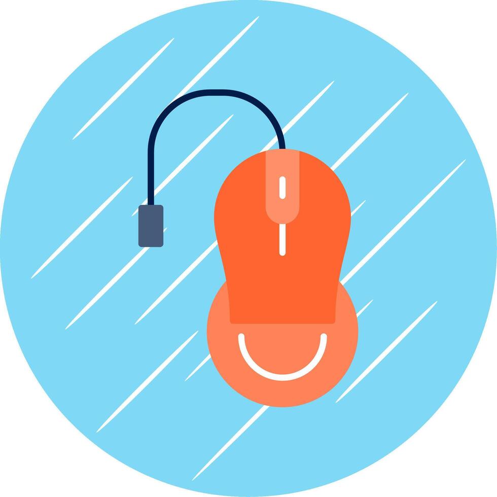 Mouse Flat Blue Circle Icon vector