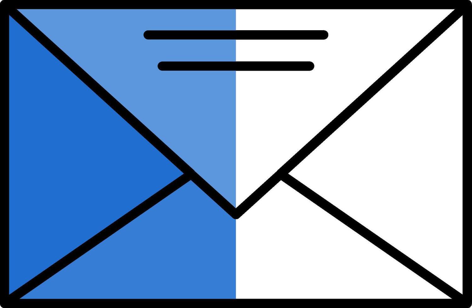 Mail Filled Half Cut Icon vector