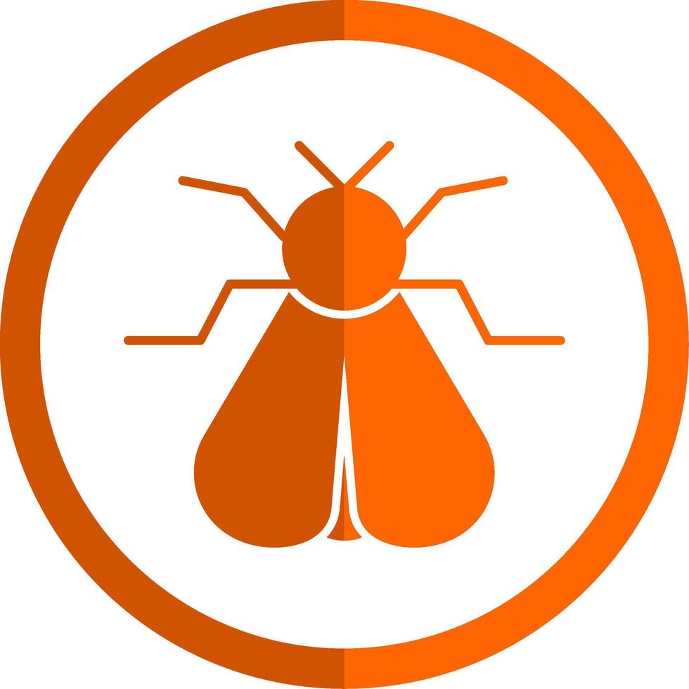 Moth Glyph Orange Circle Icon vector