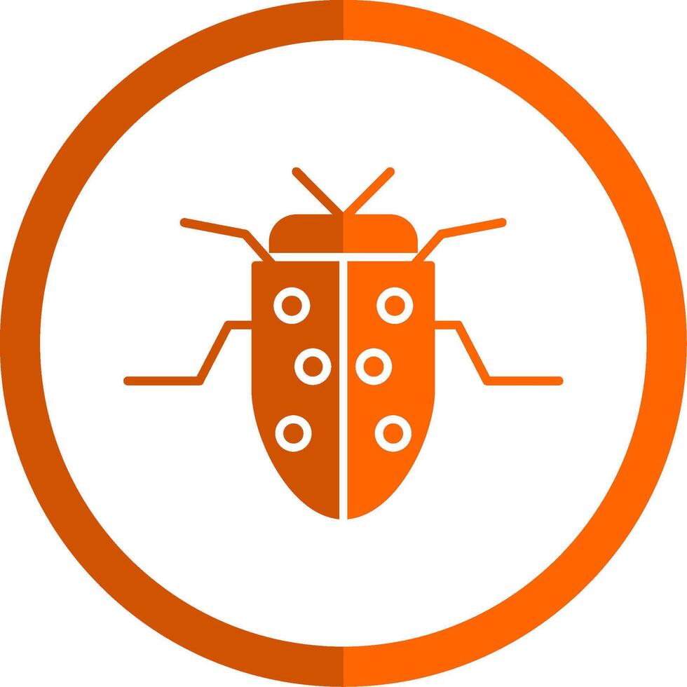 insecto glifo naranja circulo icono vector