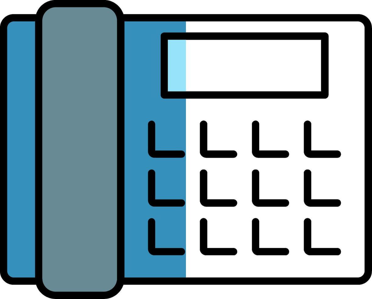 Telephone Filled Half Cut Icon vector