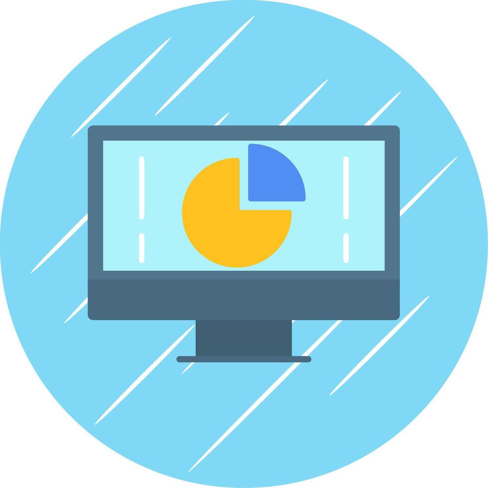 Pie Chart Flat Blue Circle Icon vector