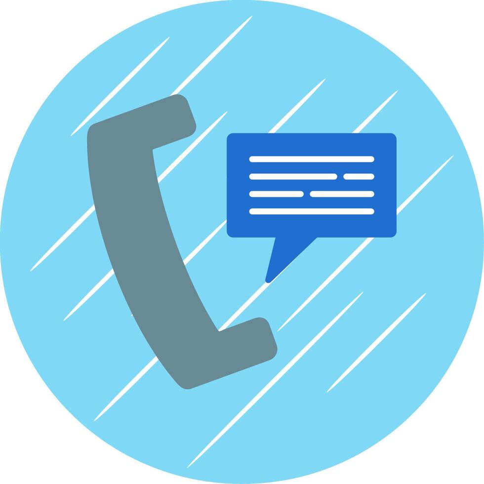 Phone Message Flat Blue Circle Icon vector