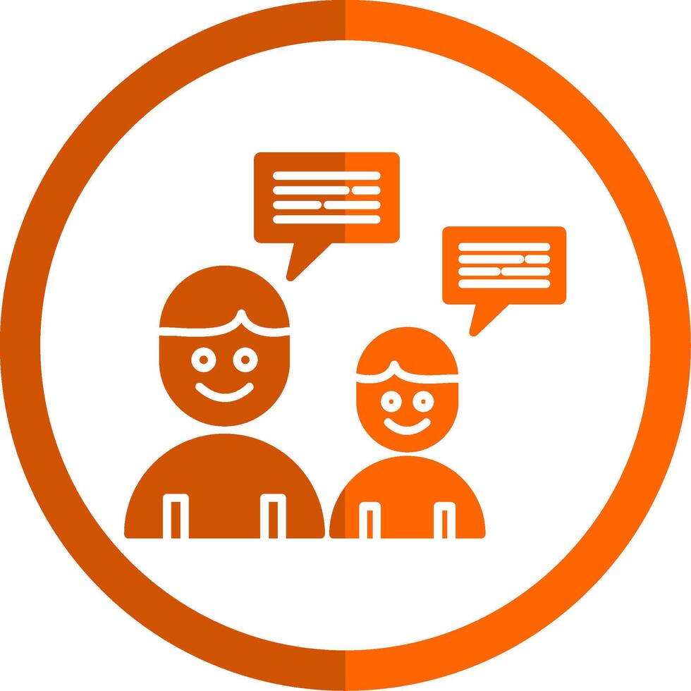 Conversation Glyph Orange Circle Icon vector