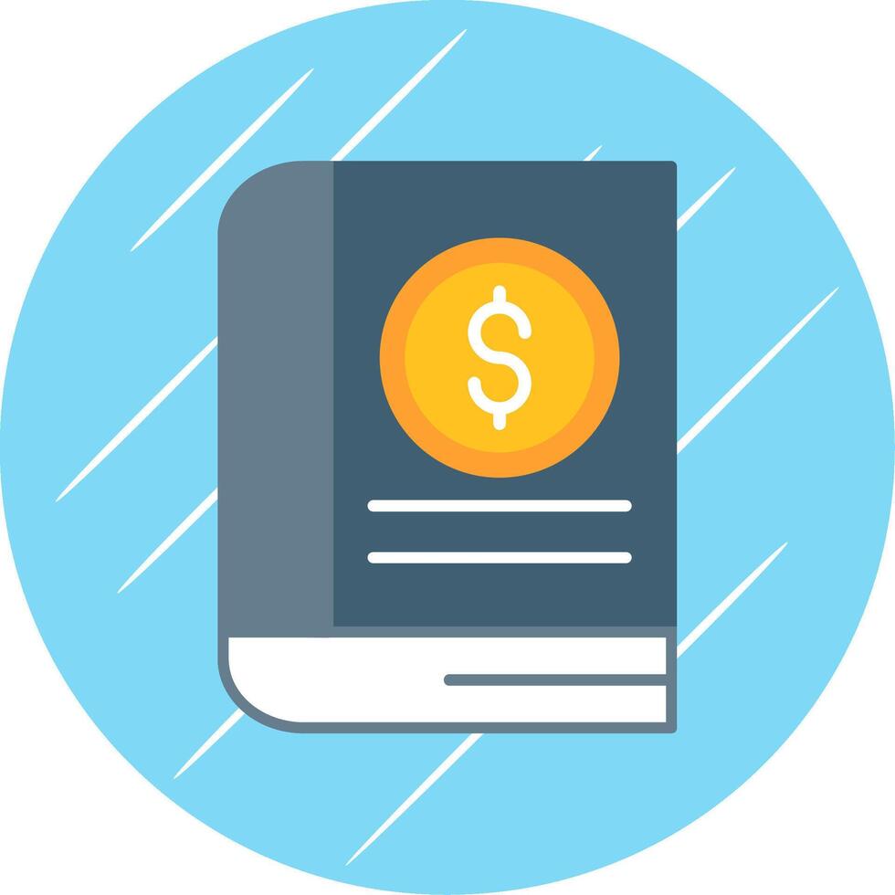 Accounting Book Flat Blue Circle Icon vector
