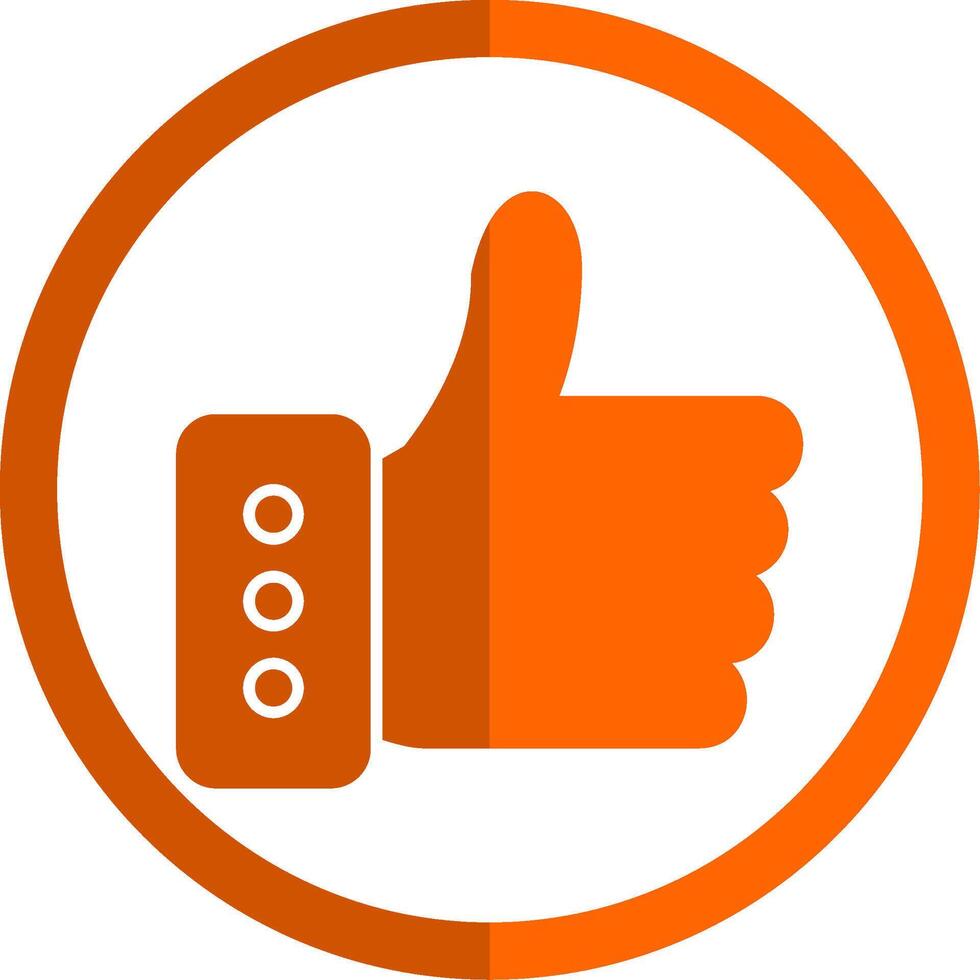 Like Glyph Orange Circle Icon vector