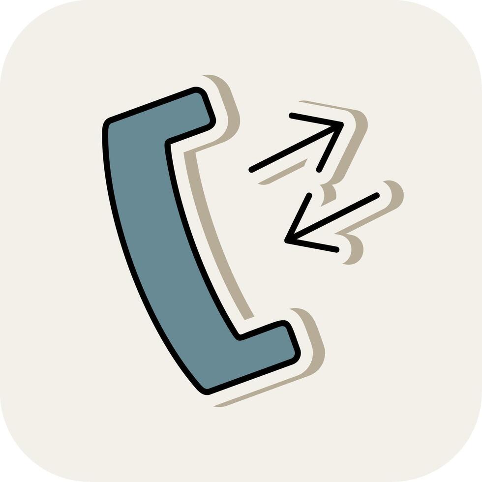 Phone Receiver Line Filled White Shadow Icon vector