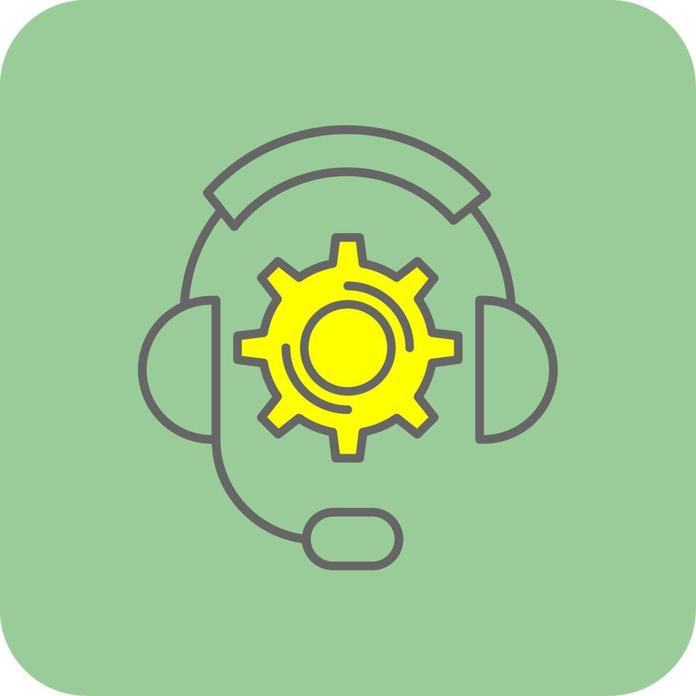 Technical Support Filled Yellow Icon vector