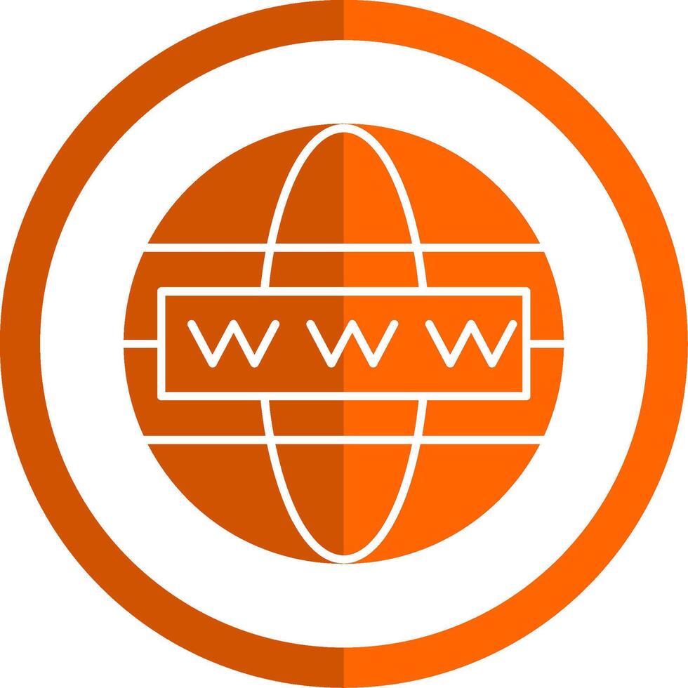 Worldwide Glyph Orange Circle Icon vector