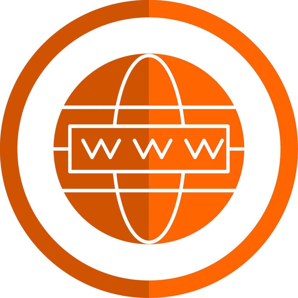 Worldwide Glyph Orange Circle Icon vector