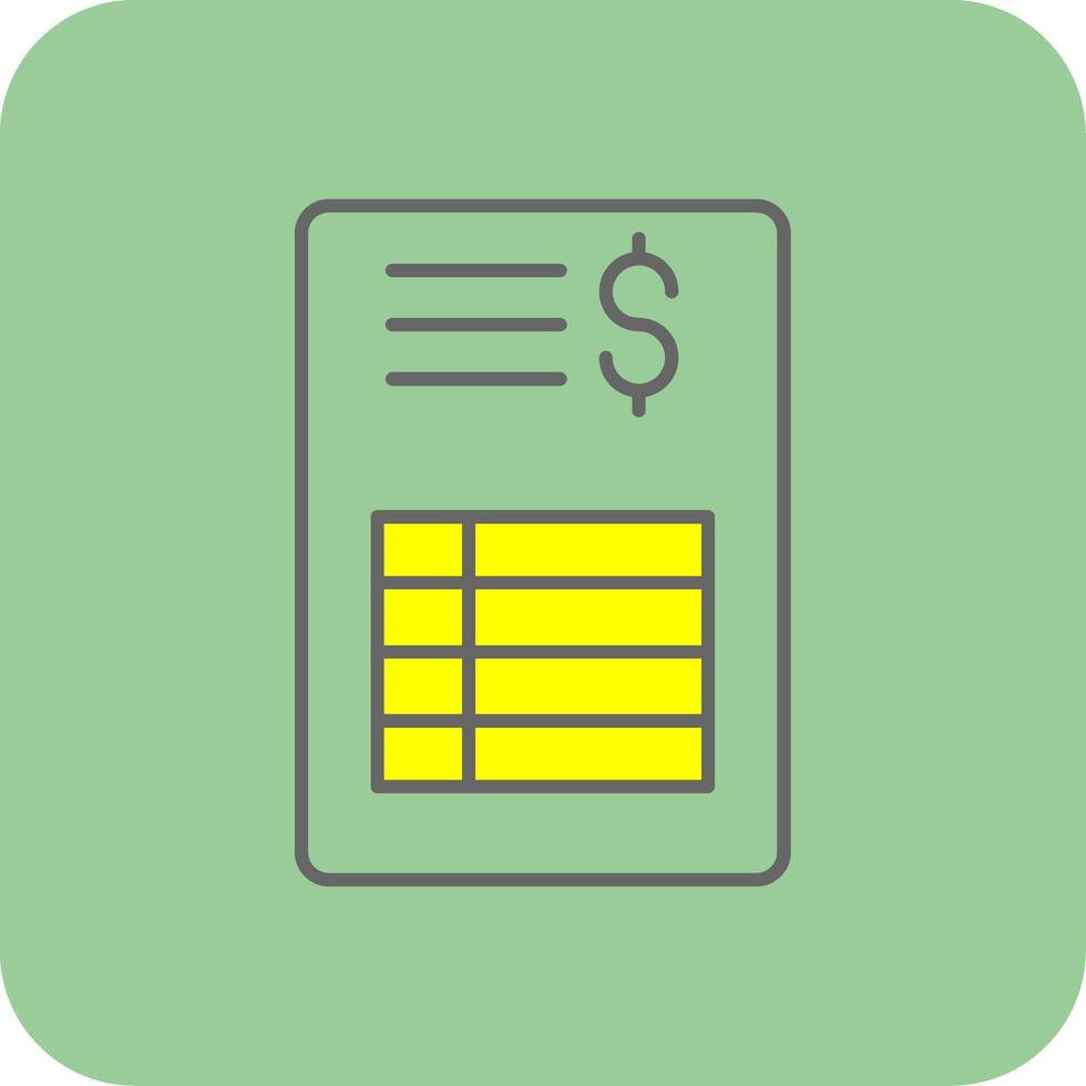 Bill Filled Yellow Icon vector