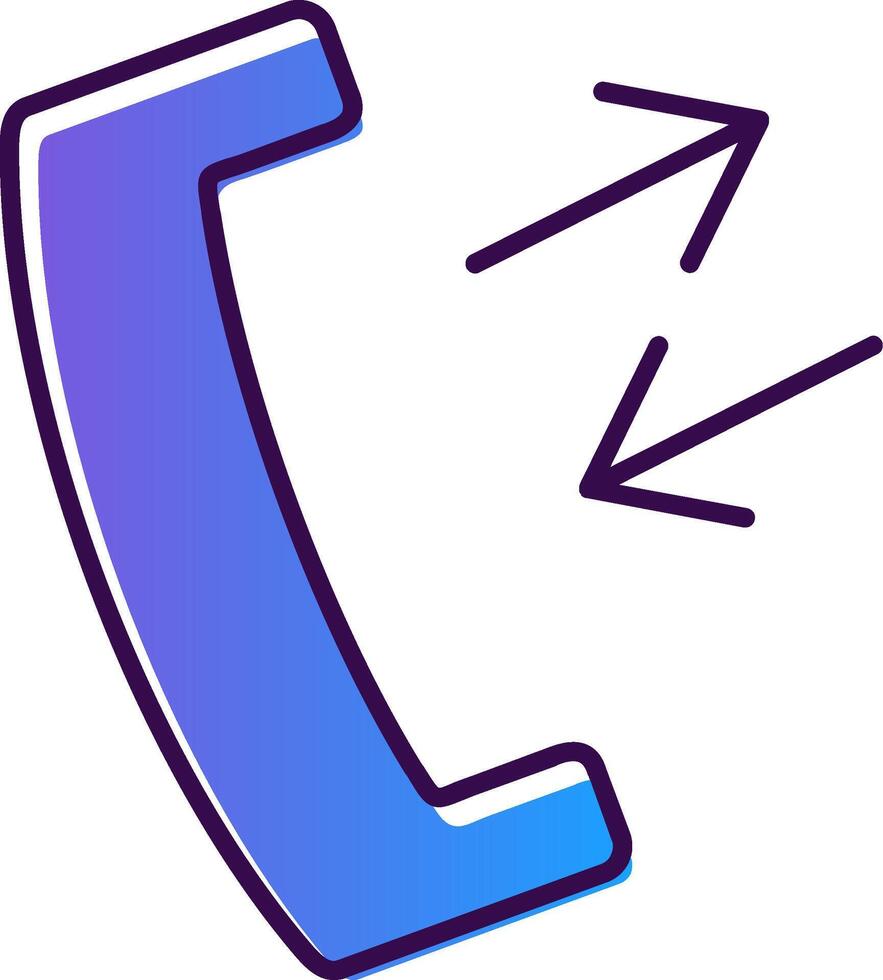 Phone Receiver Gradient Filled Icon vector