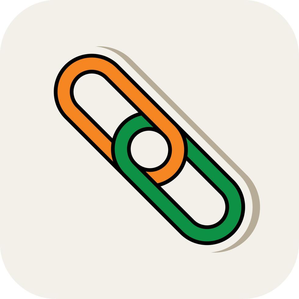 Backlink Line Filled White Shadow Icon vector