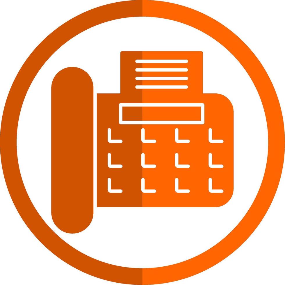 Fax Glyph Orange Circle Icon vector