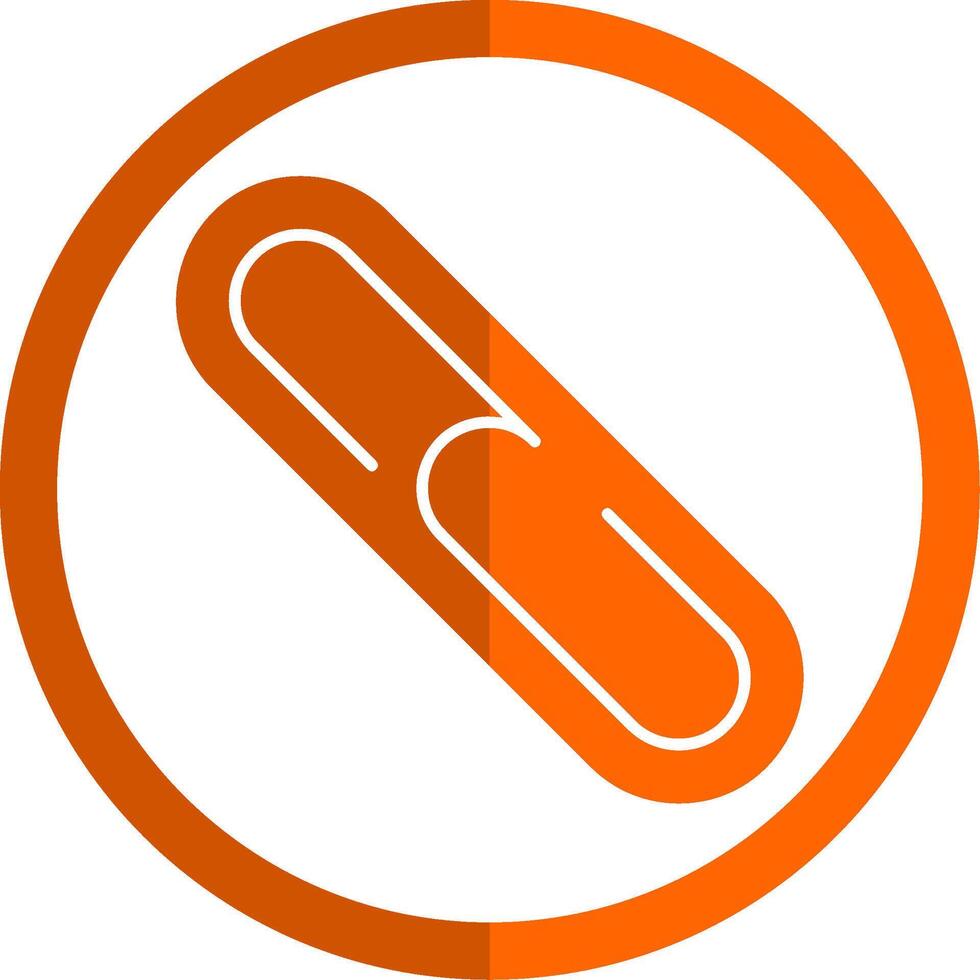 Backlink Glyph Orange Circle Icon vector
