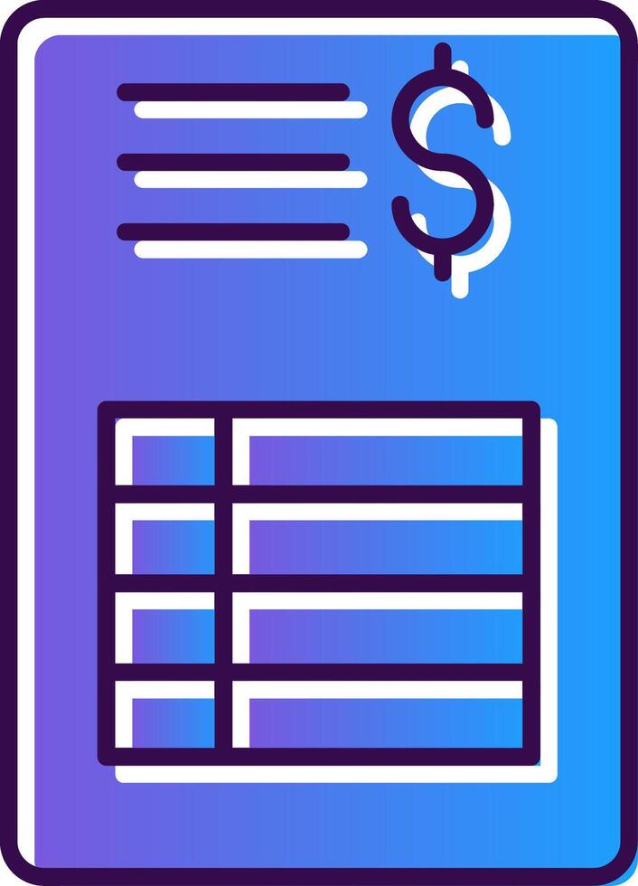 Bill Gradient Filled Icon vector