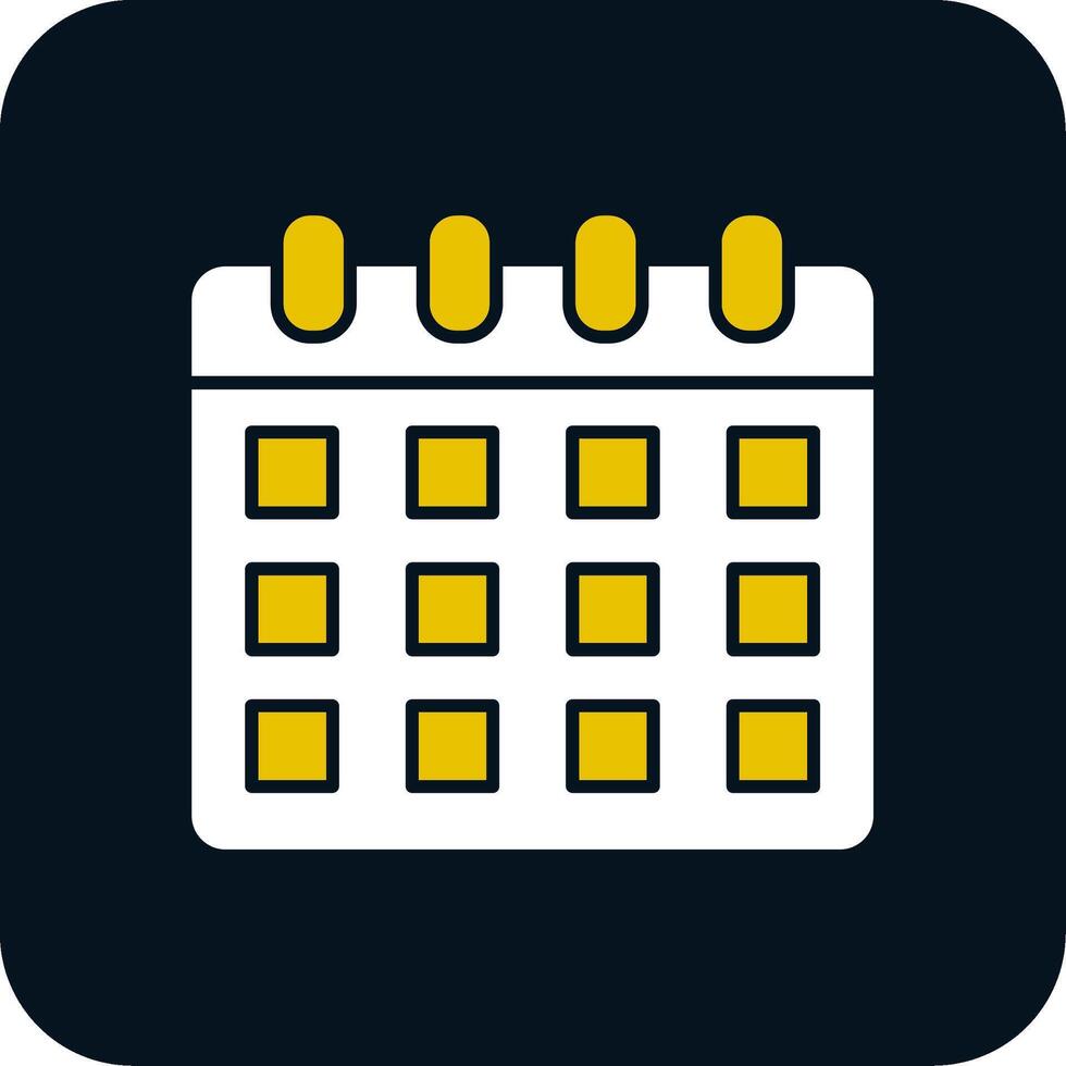 glifo de calendario icono de dos colores vector