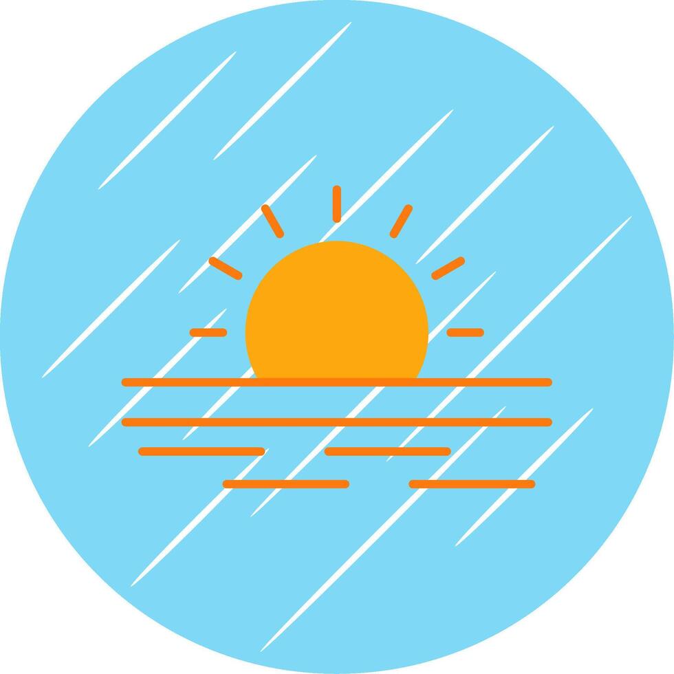 Ramadan Sunrise Flat Blue Circle Icon vector